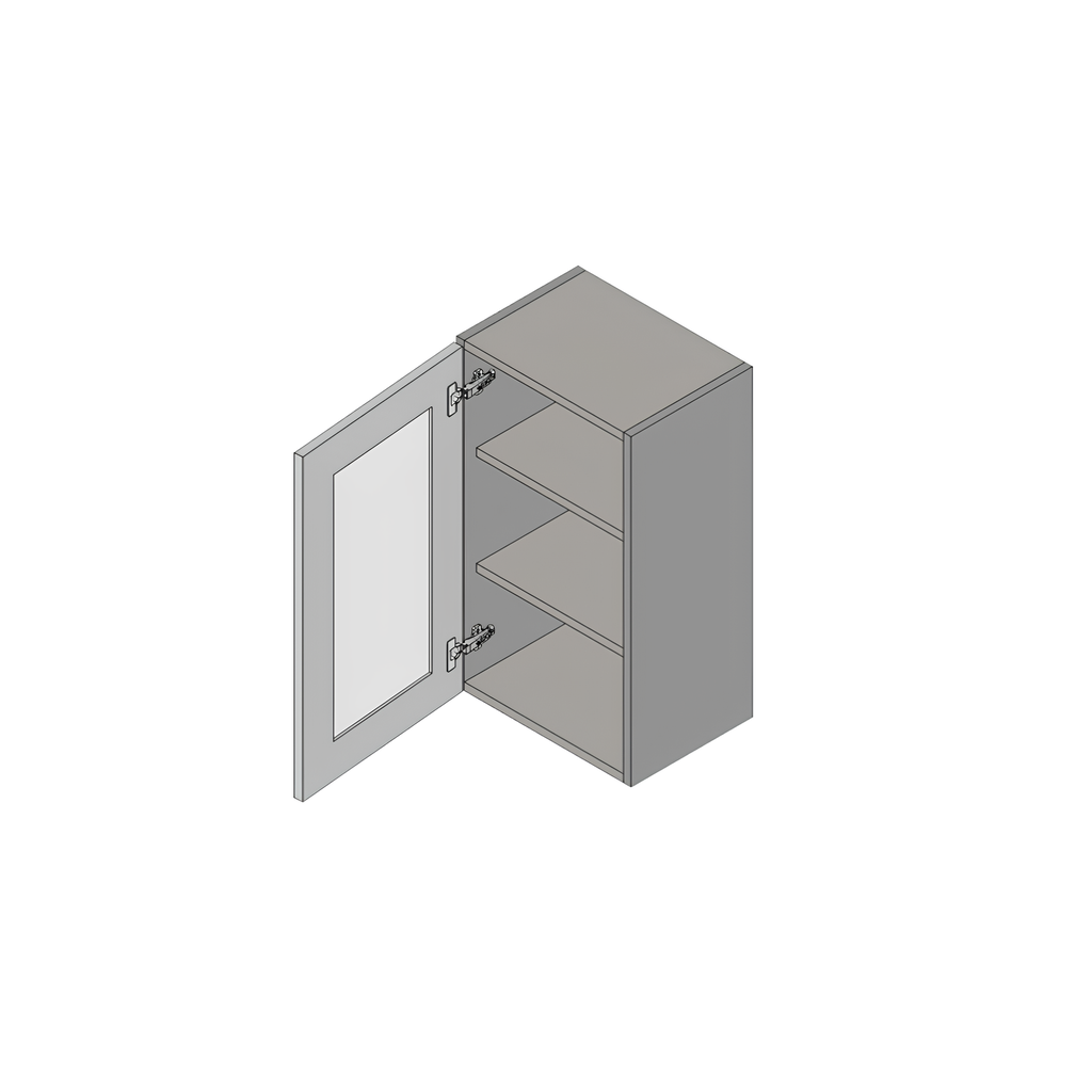 GDW1230 - GLASS DOOR WALL CABINET 30” HIGH 12"W x 13"D x 30"H Pure White Vail