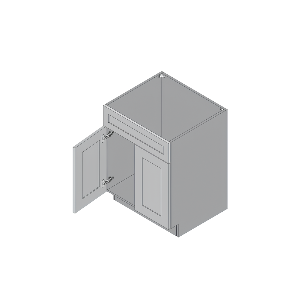 VSB30 - VANITY SINK BASE CABINET 30"W x 21"D x 34.5"H Slim Shaker White Fresno