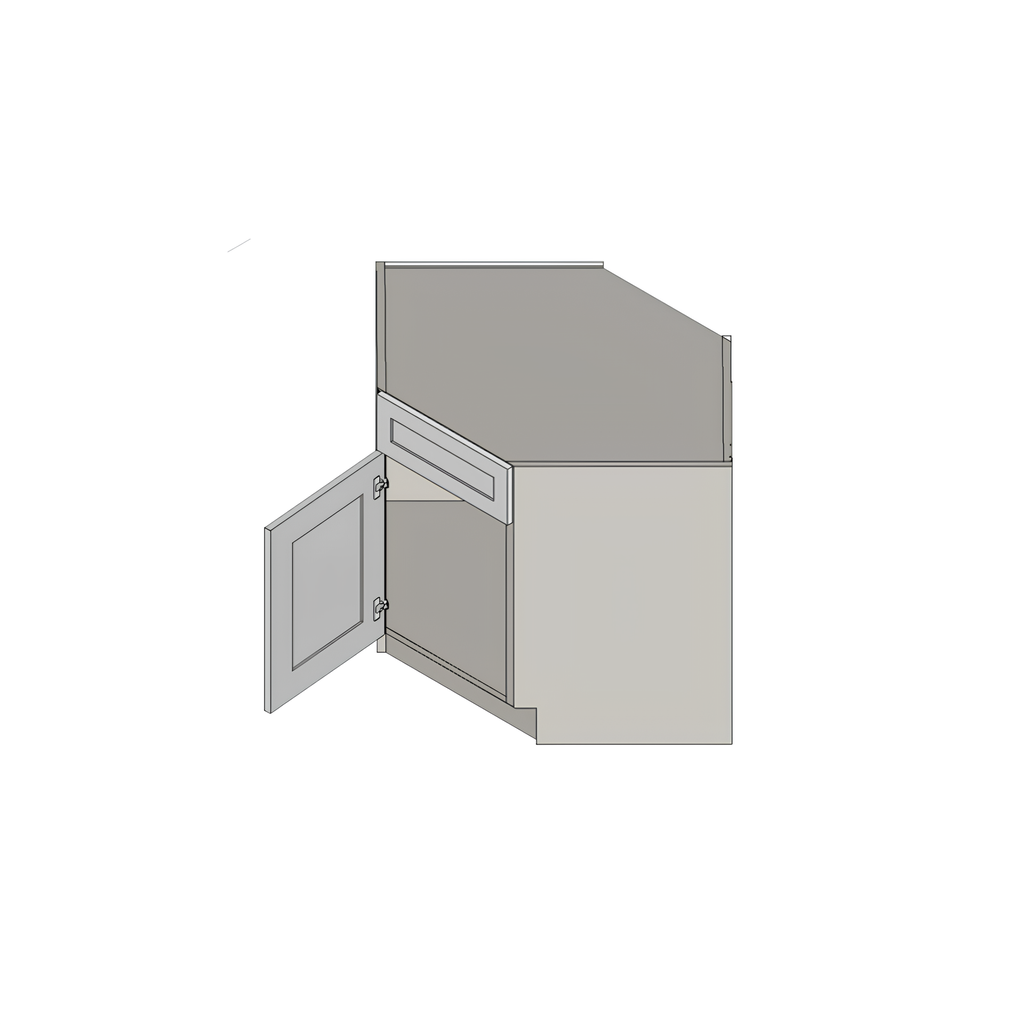 ASB42 - ANGLE SINK BASE 42"W x 23"D x 34.25"H Slim Shaker White Fresno