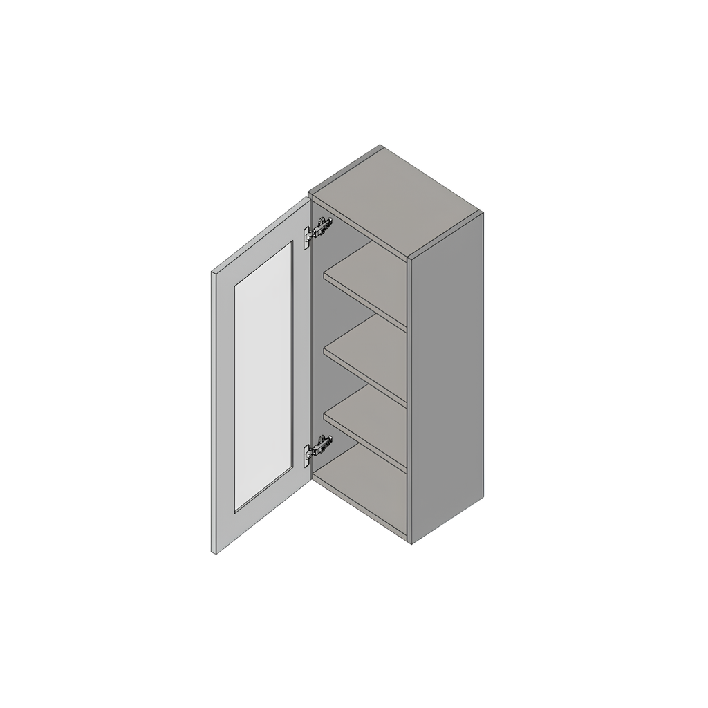 GDW1842 - GLASS DOOR WALL CABINET 42” HIGH 18"W x 13"D x 42"H Shaker White Hampton