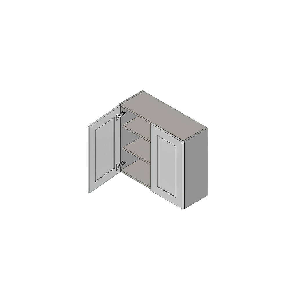 W2430-2 - WALL CABINET 30” HIGH DOUBLE DOOR 24"W x 13"D x 30"H Shaker White Hampton