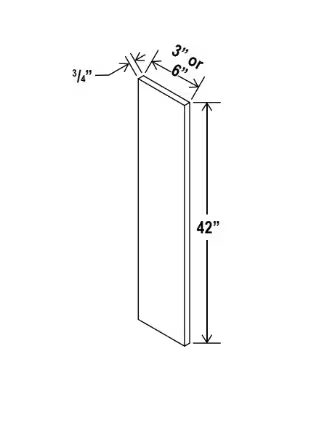 F342 - Wall Filler - 3"W x 42"H x 3/4"D