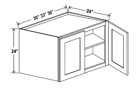 W302424 - Wall Refrigerator Cabinet - 30"W x 24"H x 24"D - 2D -1S