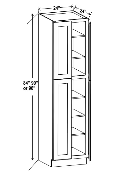 U249624 - Wall Pantry - 24"W x 96"H x 24"D - 4D, 5S