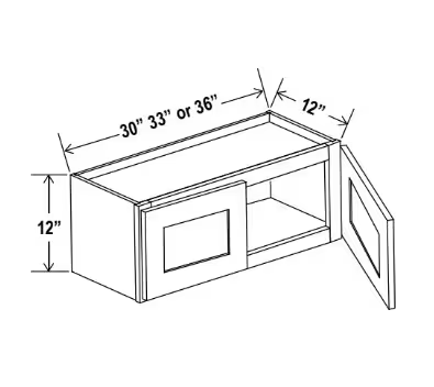 W3612 - Wall Cabinet - 36"W x 12"H x 12"D - 2D