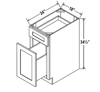 BWB18 - Base Waste Basket - 18" x 34 1/2 x 24