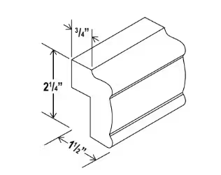 LRM8 - Light Rail Moulding - 96'W x 1 9/16"H x 2 1/4"D