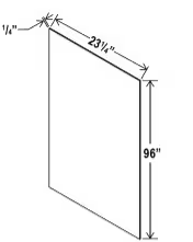 USV2496 - Tall Skin Veneer Panel - 23 1/4" W x 96"H x 1/4"D